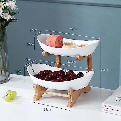 White 3 Tier Bamboo Fruit Basket N647