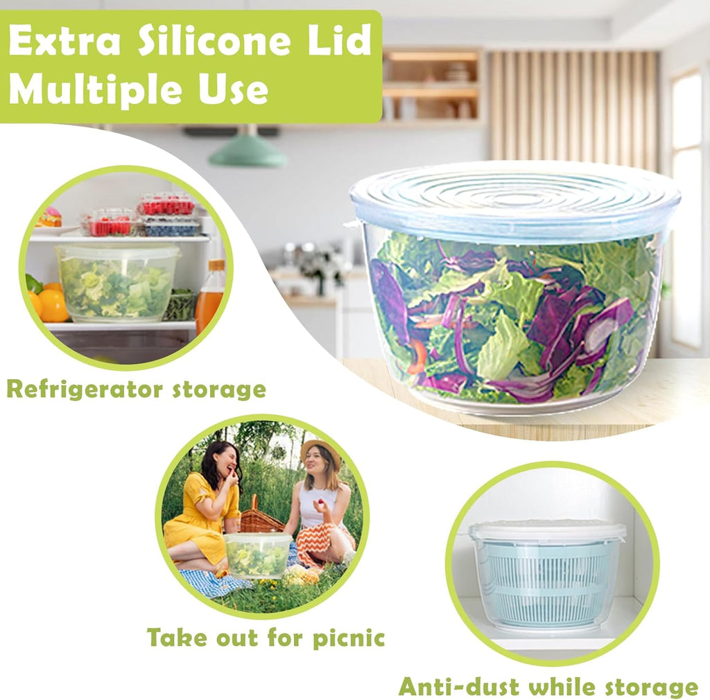 4.8 Qt Large Capacity Salad Spinner with Storage Lid L3768