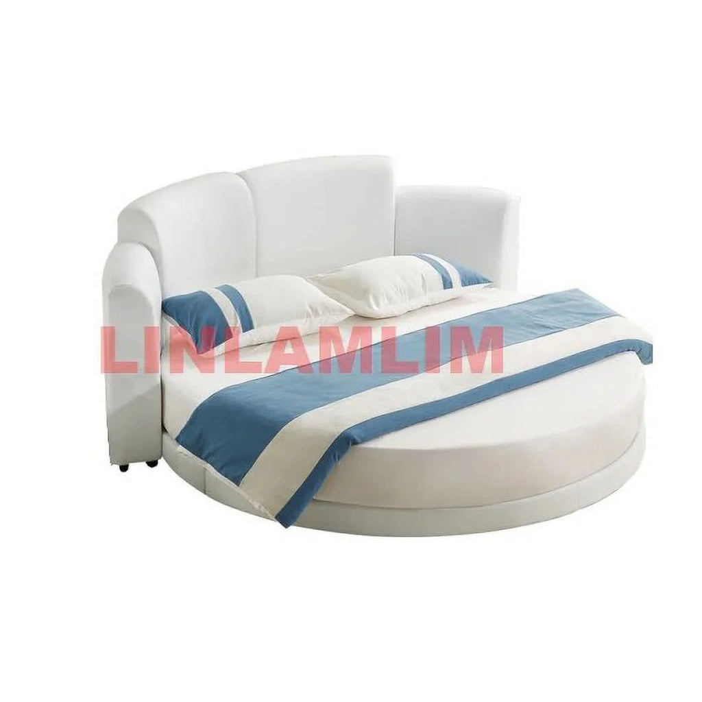 Genuine Cow Leather Bed Frame with Led Lamp L53468
