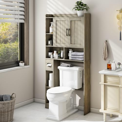 Over The Toilet Storage Cabinet with Sliding Doors W90868