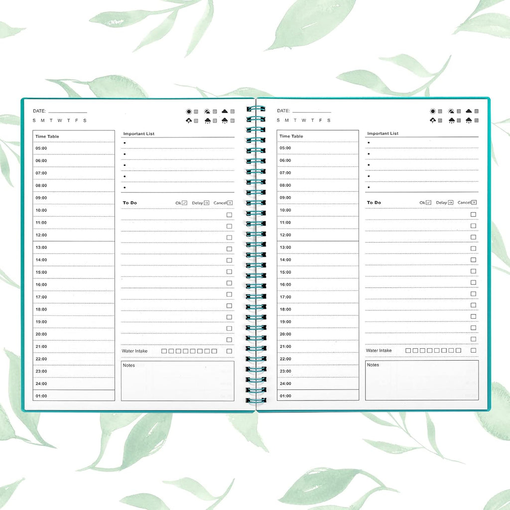 Green 5.2"x7.5" Undated Daily Planner B219395