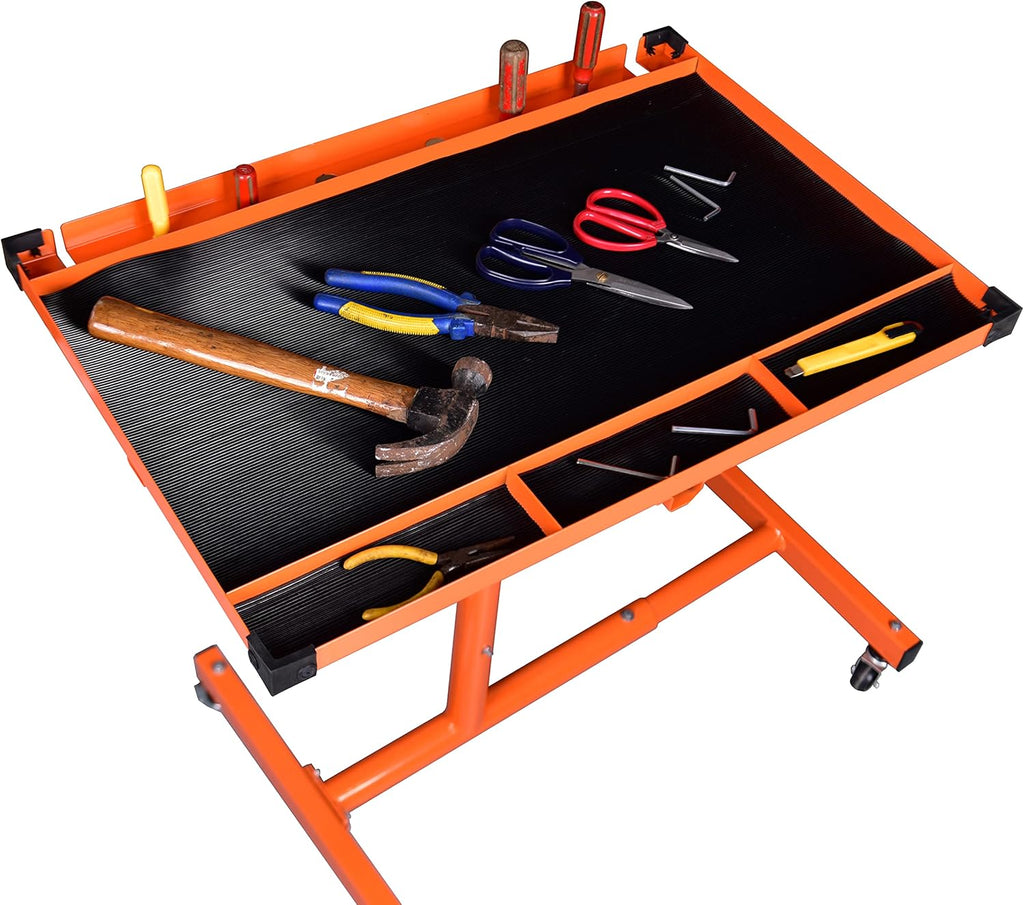 Orange Rolling Tool Tray With Drawer Work Table A790