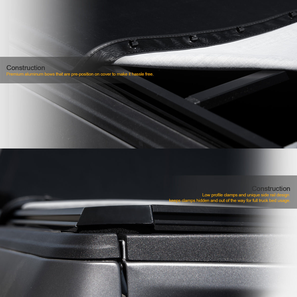 Black Hidden Snap Tonneau Cover U602707