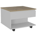 White Light Oak Lift Top Coffee Table with Casters and One Shelf Y5929