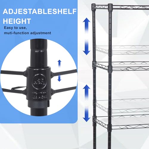 3 Tier Adjustable Metal Storage Shelf 450 lbs Capacity NSF Certified Black P74547