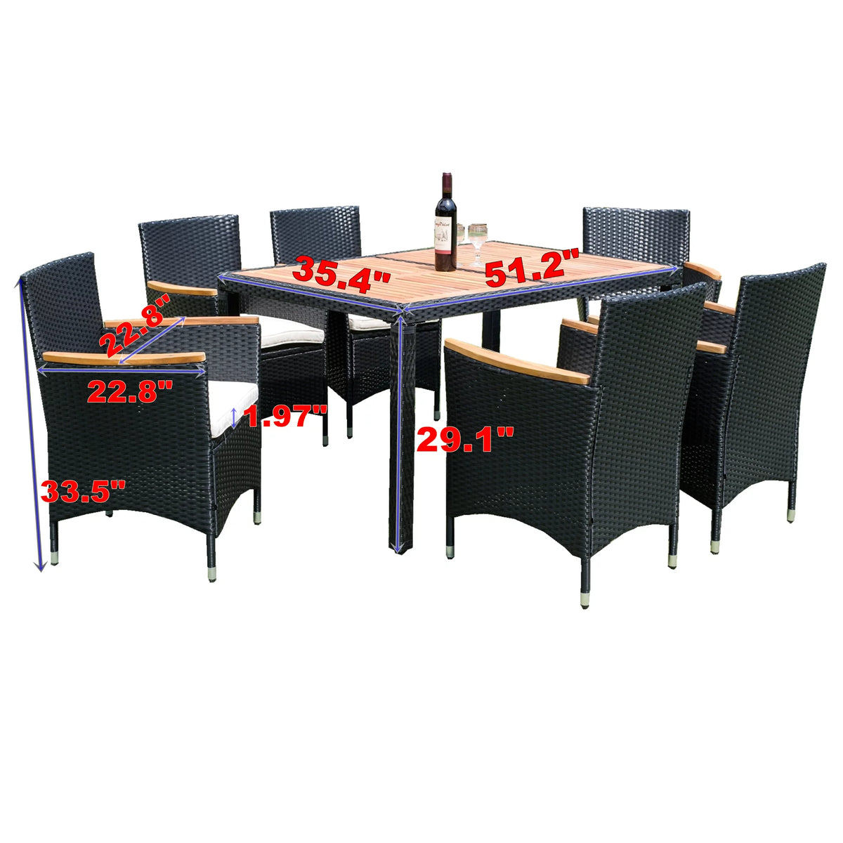 7-Piece Outdoor Patio Wicker Dining Set X26737
