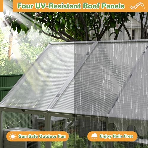 Grey Extra Large Wooden Outdoor Cat Enclosure with Canopy E7041