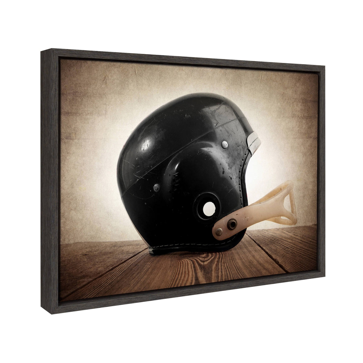 Vintage Helmet Framed Canvas D56149