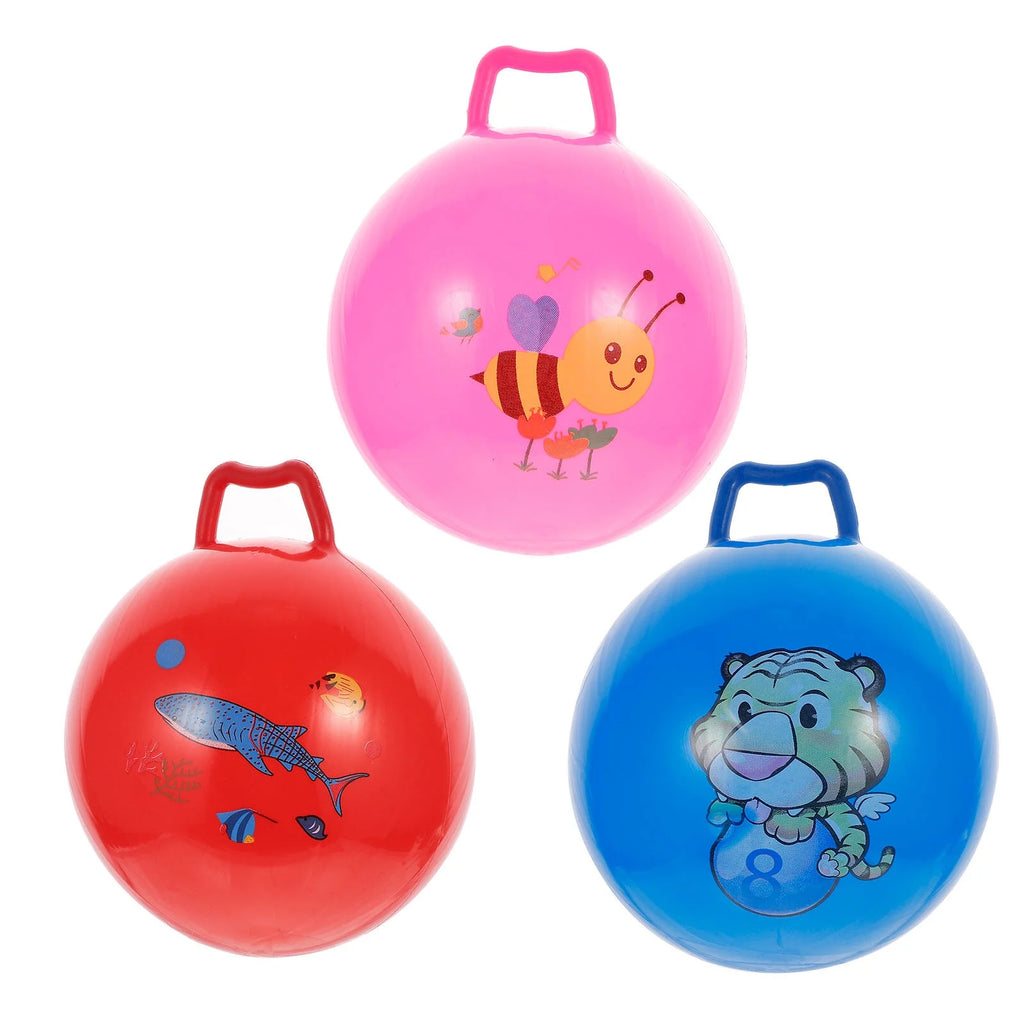 3Pcs Inflatable Hopper Balls with Handle J4338