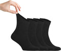 Men Loose Diabetic Ankle Socks 4-Pair Super Soft Bamboo Viscose Seamless Toe Non-Binding Top T64097