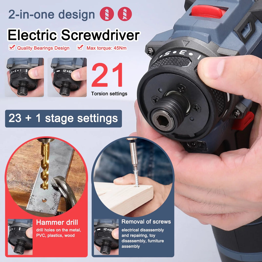 16.8V Brushless Motor Electric Screwdriver 45Nm Torque T8749