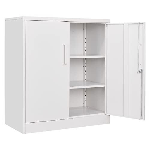 Metal Storage Cabinet with 2 Adjustable Shelves 36" H J19834