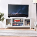 White 2 Door Metal TV Cabinet Y5469