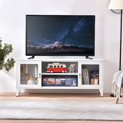 White 2 Door Metal TV Cabinet Y5469