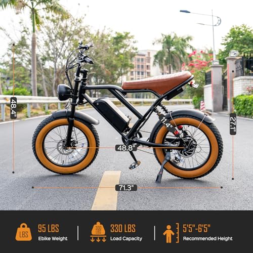 1000W 20" Fat Tire 48V 17.5AH Removable Battery Electric Bike S27127