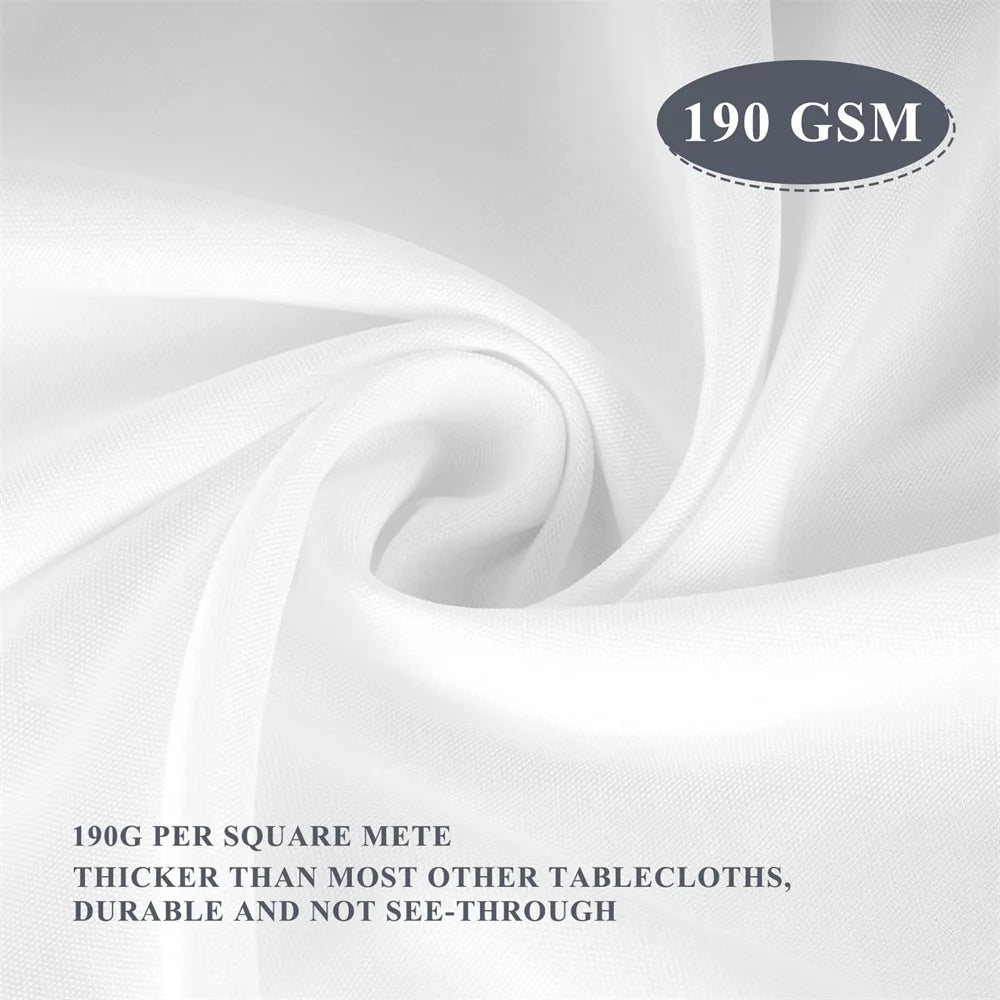 8 Pack White Polyester Round Tablecloth 60'' H361949