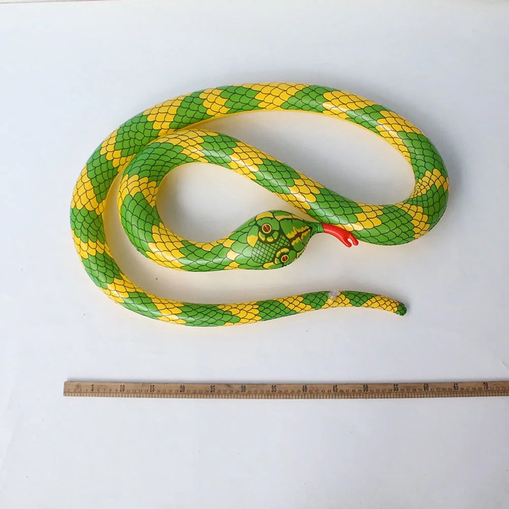 Yellow Simulate Inflatable Snake Model Toys Prank Prop Decoration Kids Animal Toy K589