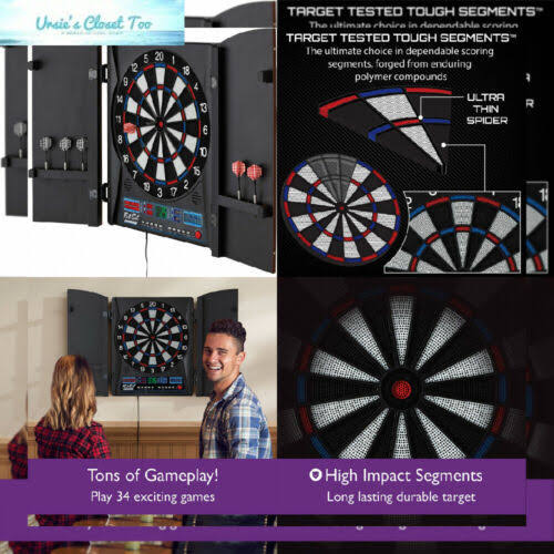 Electronic Soft Tip Dartboard with Cabinet T355626