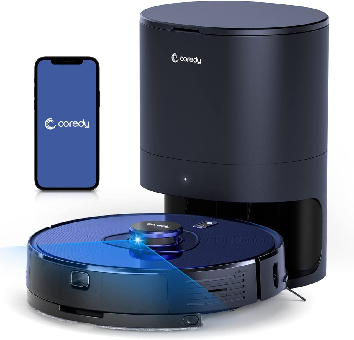 Robot Vacuum Cleaner with Self Emptying Station, Lidar Navigation, 2700Pa Suction, Blue S3642