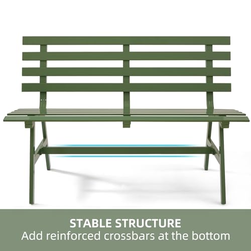 Blue Weatherproof Aluminum Outdoor Bench O371