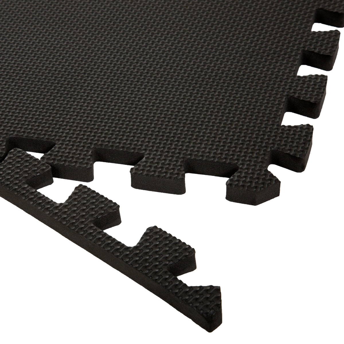 Interlocking EVA Foam Floor Tiles, Set of 6, Black C460221