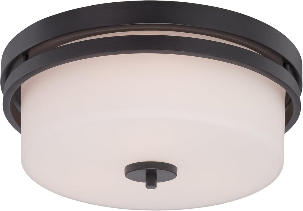 Aged Bronze Three Light Flush Fixture T8634