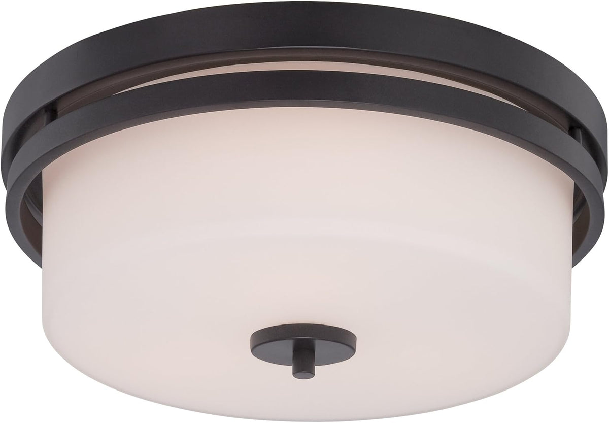 Aged Bronze Three Light Flush Fixture T8634