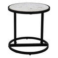 Round White Marble Top End Table A459286