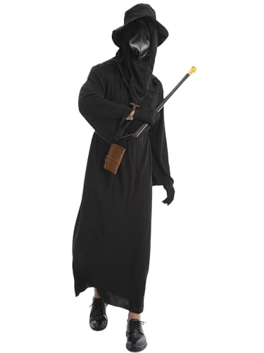 Plague Doctor Costume Set 8 in 1 Halloween Costumes Plague Doctor Mask Outfit S493