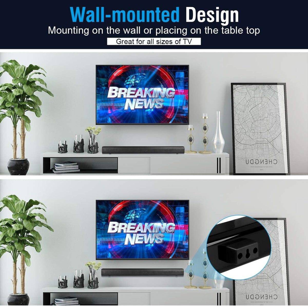 29-Inch TV Sound Bar with Subwoofer W358