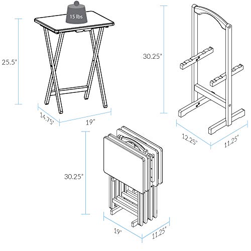 5 Piece Tray Table Set, Espresso K461