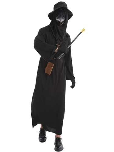 Plague Doctor Costume Set 8 in 1 Halloween Costumes Plague Doctor Mask Outfit S493