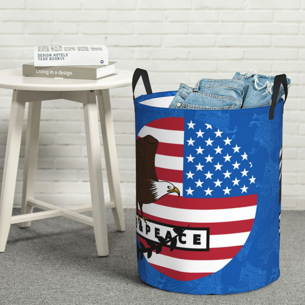 Blue Collapsible Laundry Basket D344