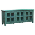 Antique Blue Wooden TV Stand with 3 Door Cabinets X72411
