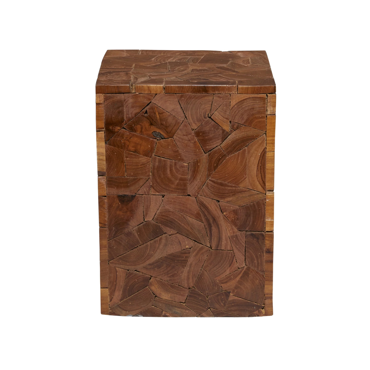 12" x 16" Brown Teak Wood Accent Table U52093