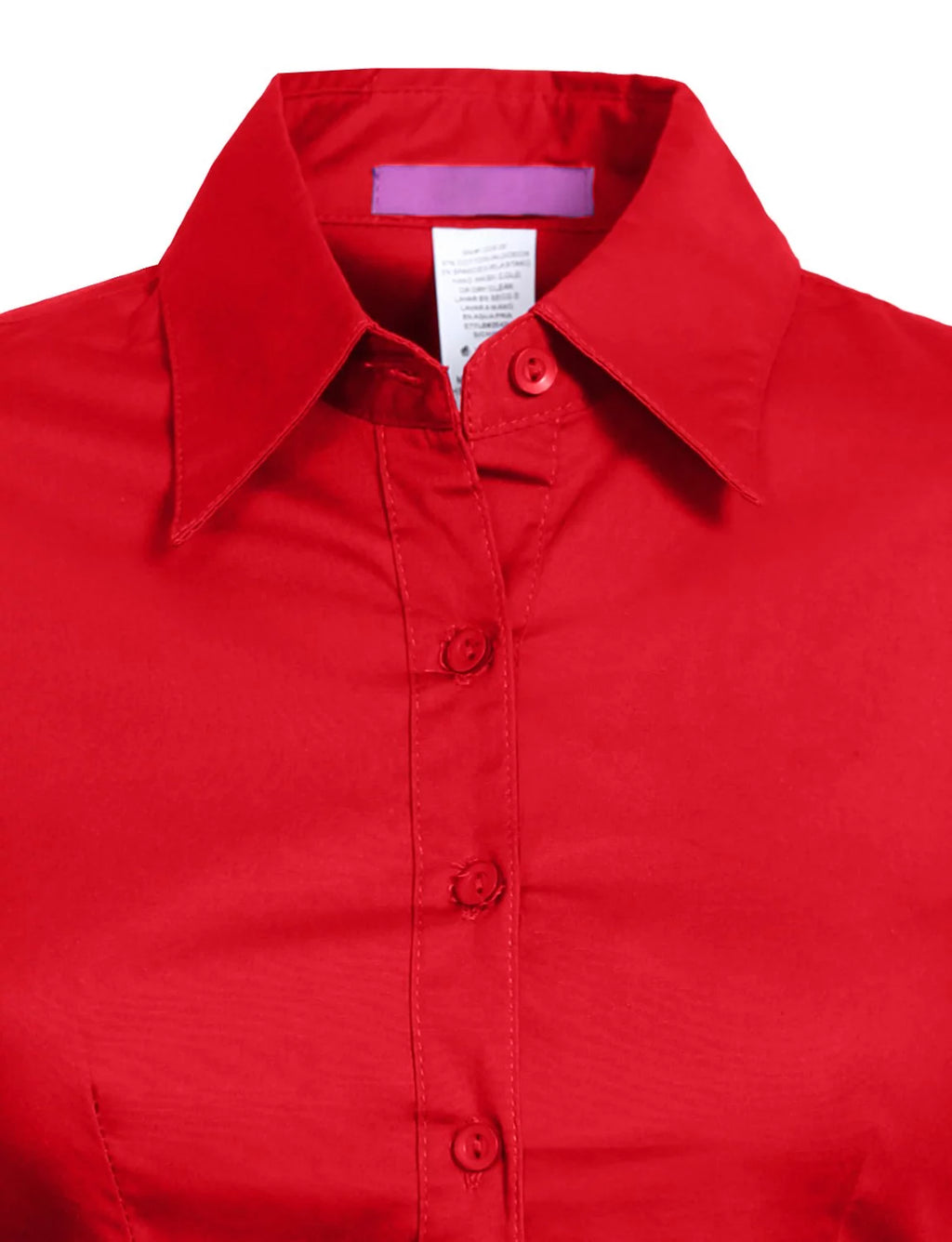 Red Button Down Short Sleeve Shirt R5510