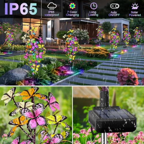 2 Pack Solar Butterfly Tree Lights E779165