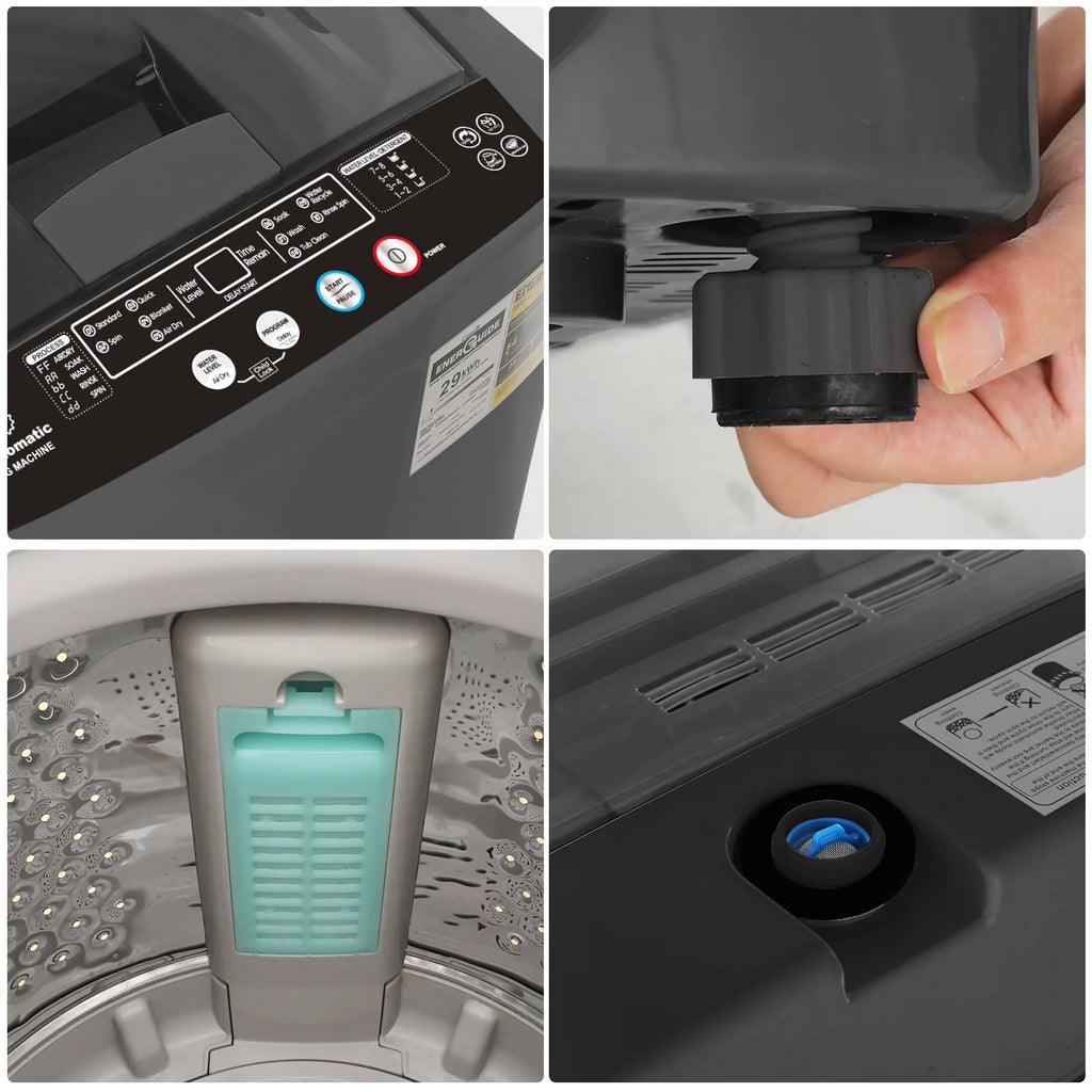 13.6LBS Portable Full Automatic Washing Machine with Drain Pump O176848