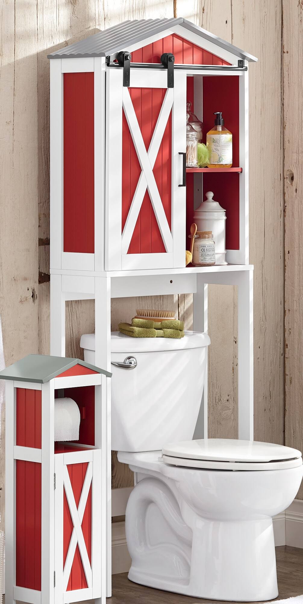 Red Wrought Iron Composite Space Saver I928678