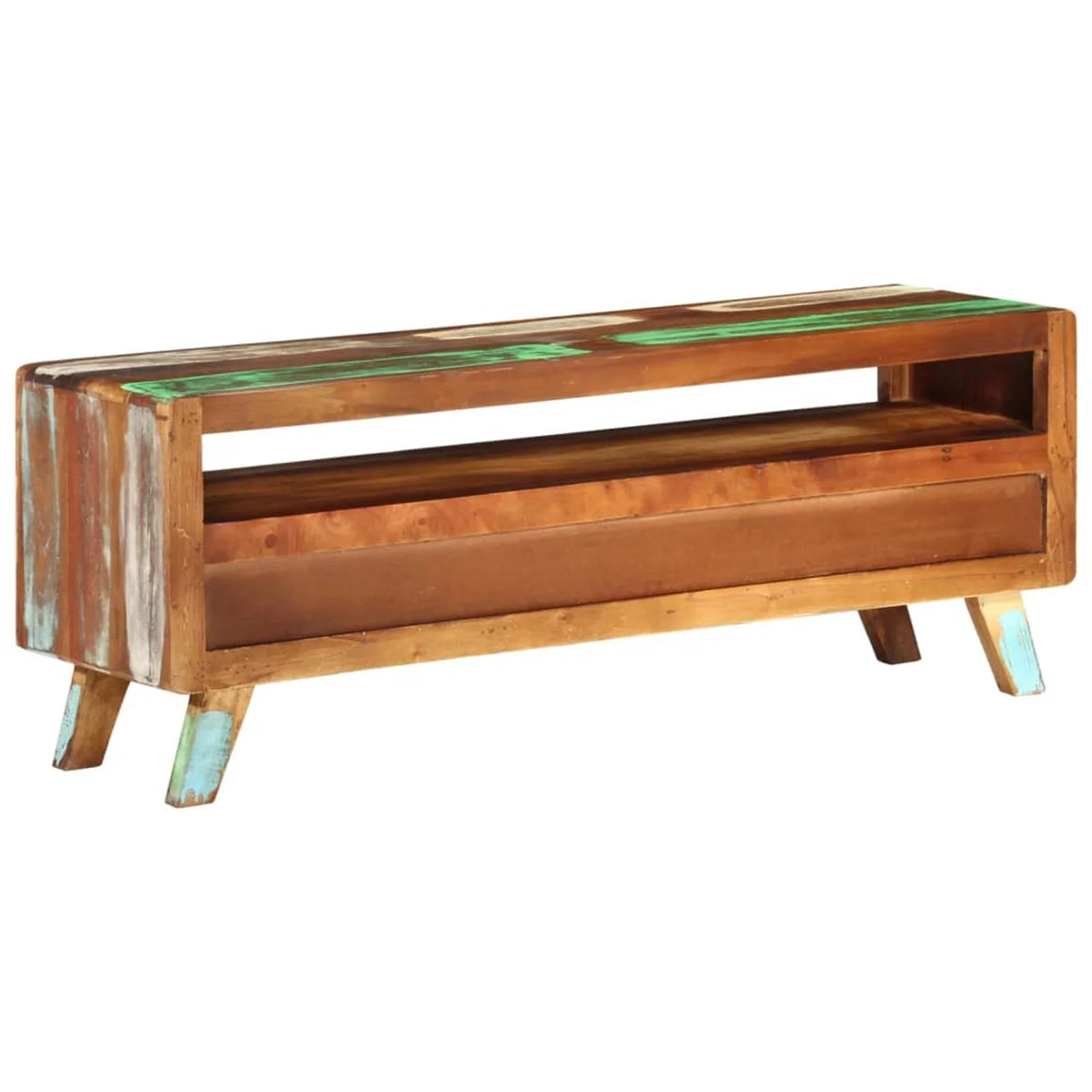 Reclaimed Wood TV Cabinet with 3 Storage Drawers E9149