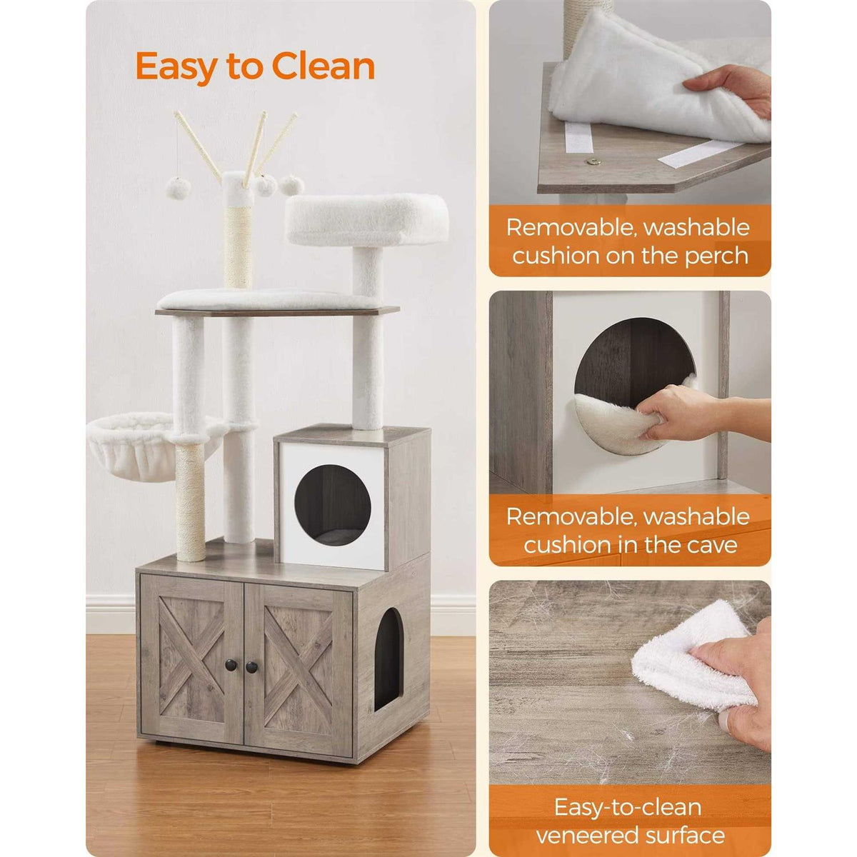 Cat Tree with Litter Box Enclosure X727