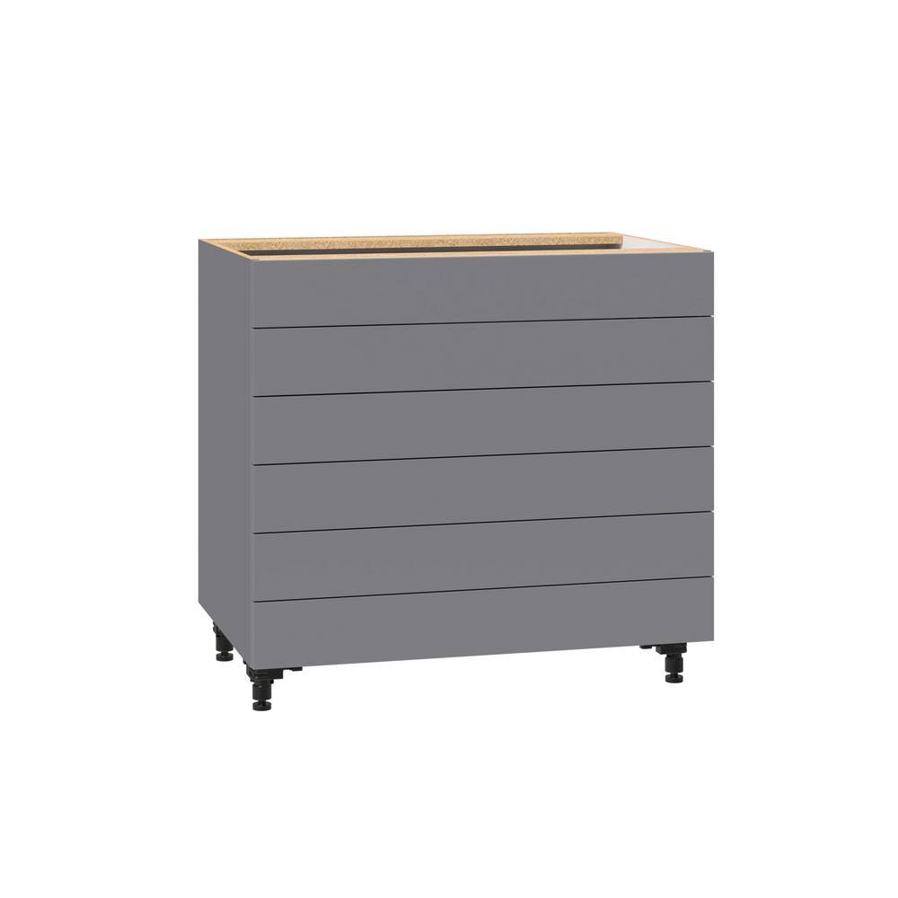 Gray 6-Drawer Base Cabinet with Metal Drawer Boxes G517