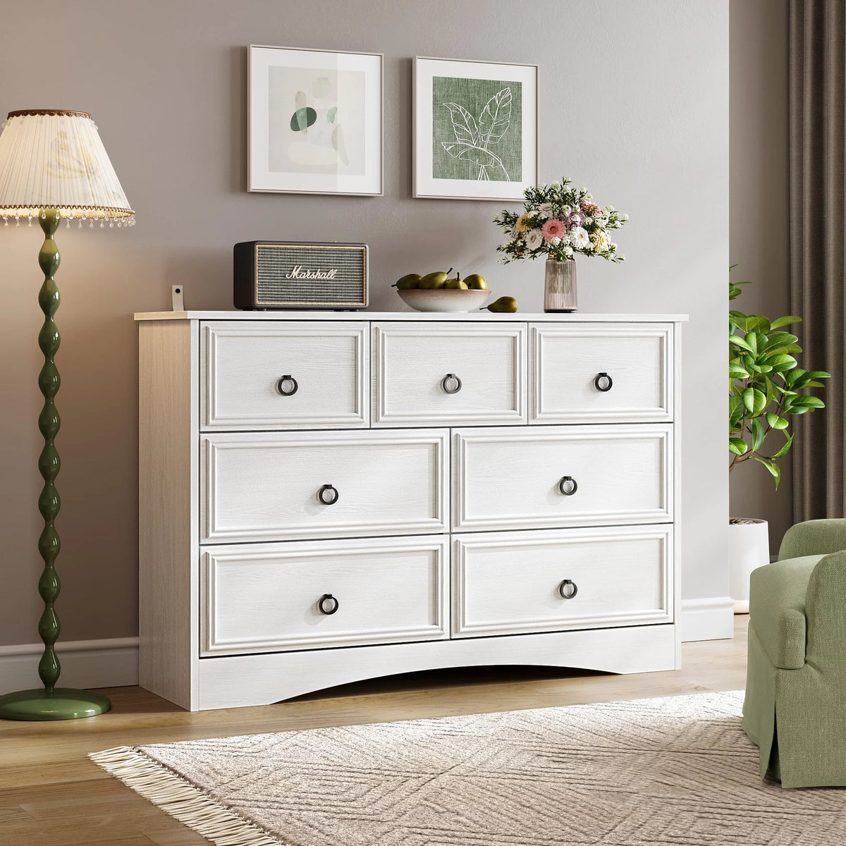Gray 7 Drawer Wood Dresser M252357