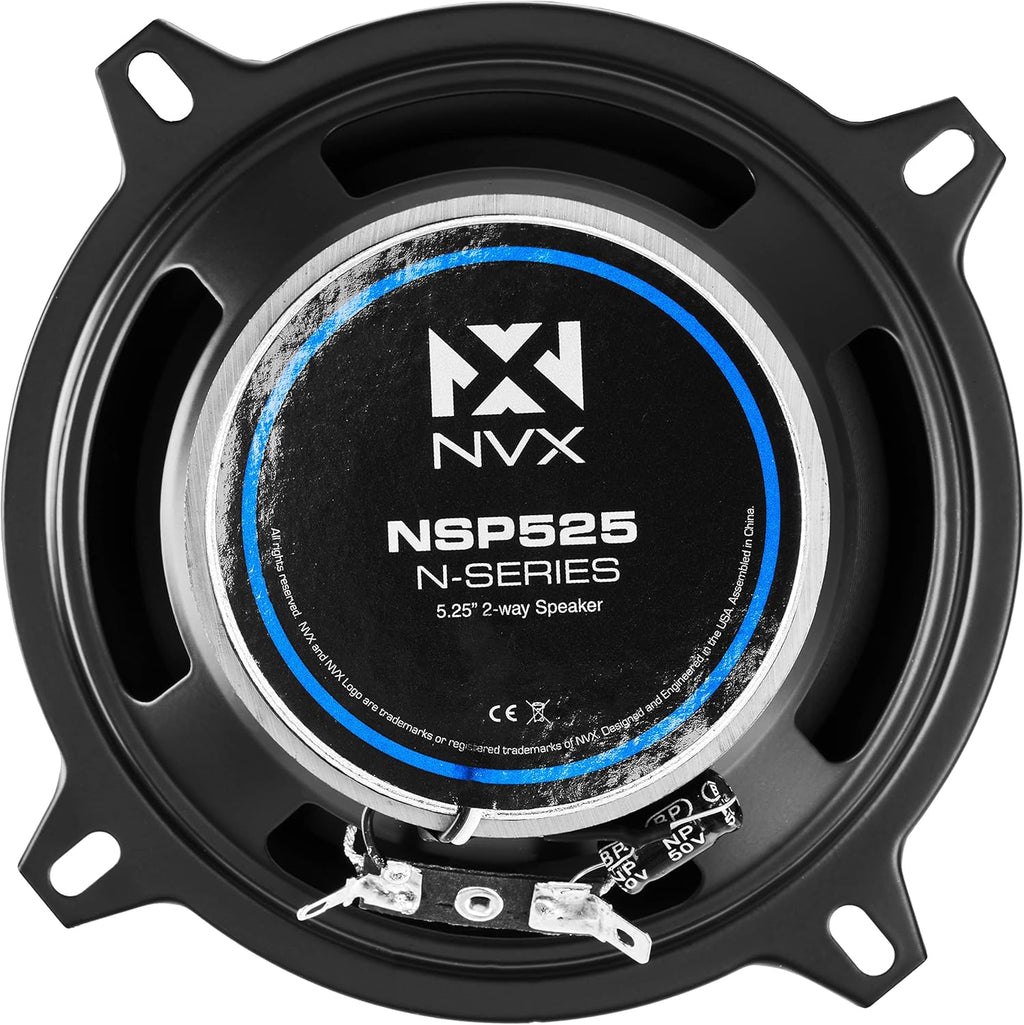 Set of 2 6 x 8 inch 80 watt RMS 2-Way Coaxial Car Speakers with Silk Dome Tweeters D542