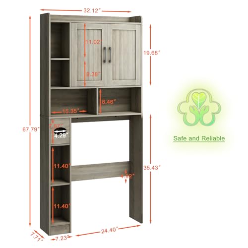 Over The Toilet Storage Cabinet with Sliding Doors W90868