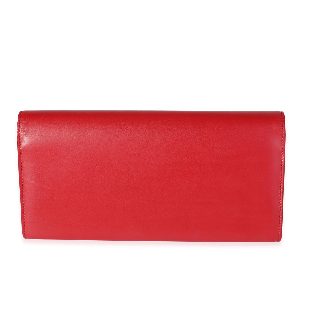 Red Smooth Calfskin Clutch R564