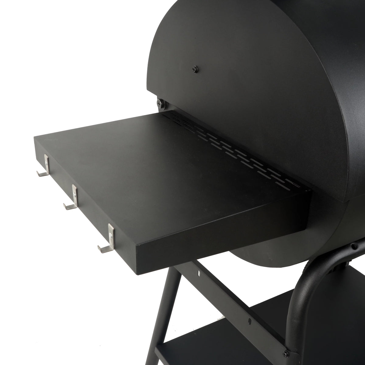 28 Offset Steel Charcoal Smoker Grill with Side Firebox, Black B2563