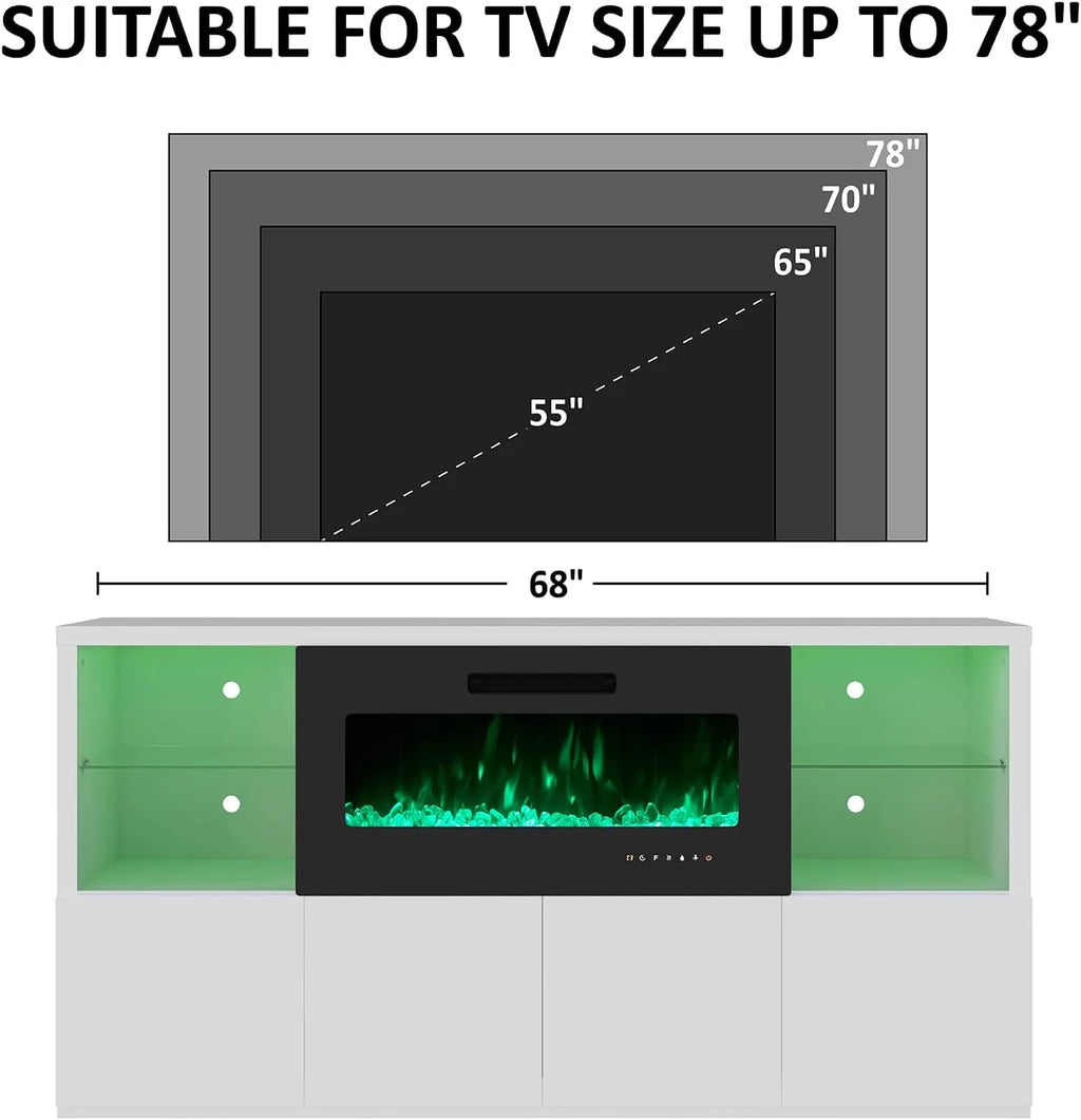 68" Fireplace TV Stand with 40" Electric Fireplace Y282261