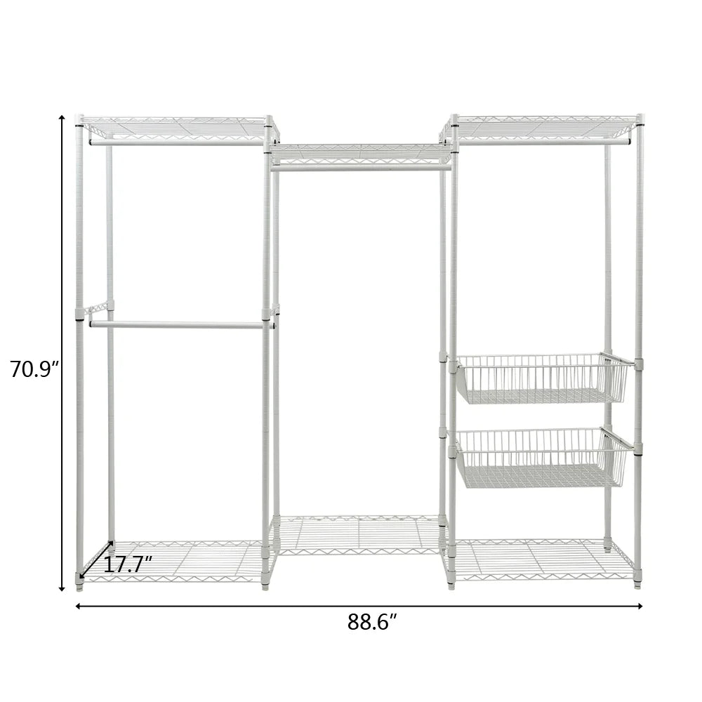 89"L Freestanding Closet Storage Organizer White A78720