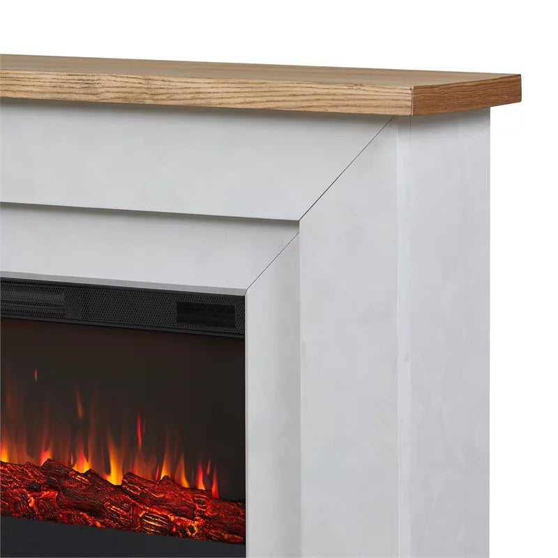 68" Wood Electric Fireplace in Venetian Gray W768077